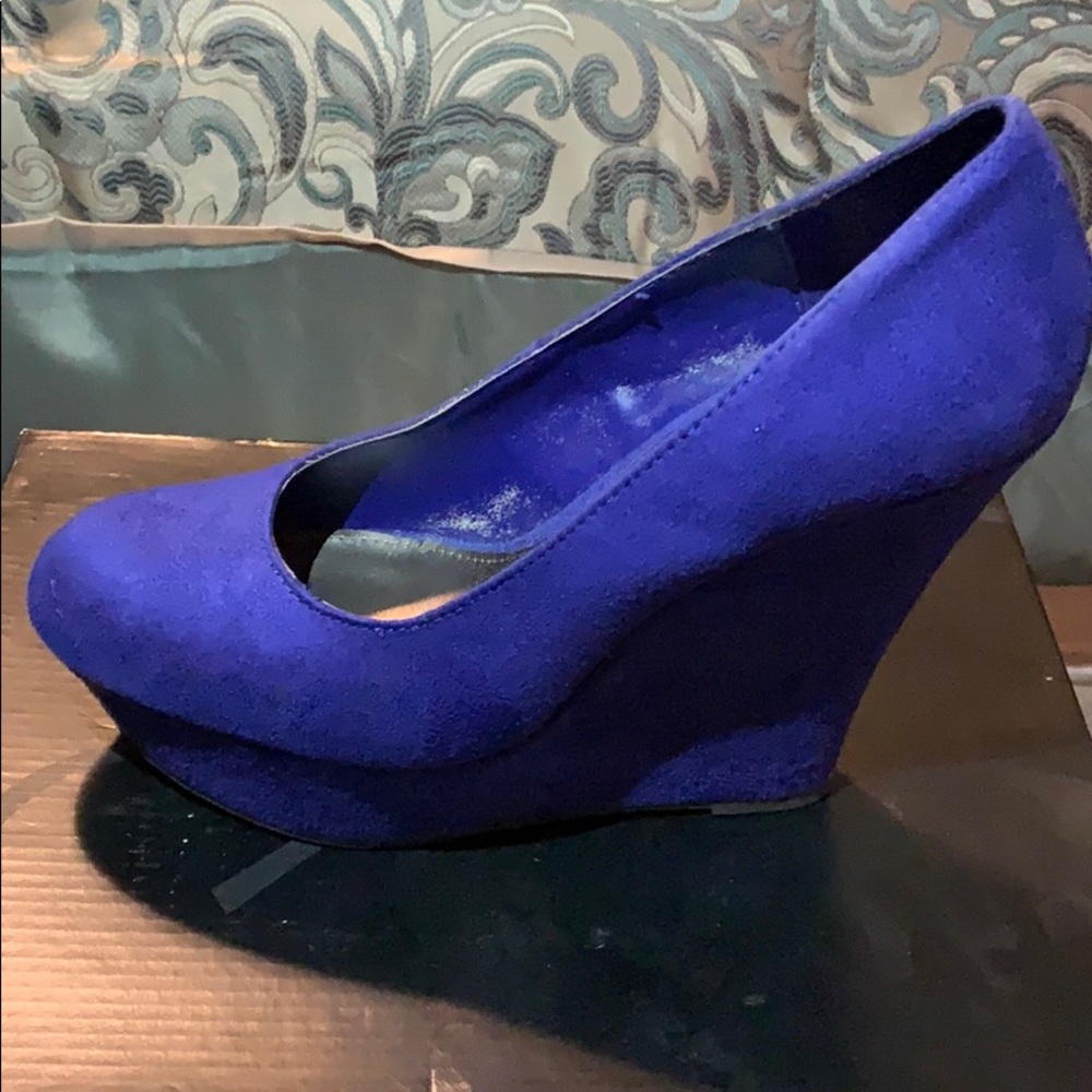 Brash Royal Blue wedge platform